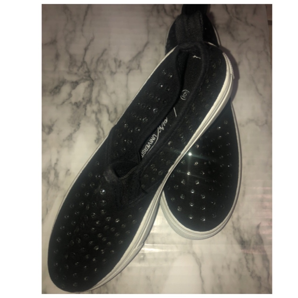 Black Embellished Slip On Shoe Size 6 Ladies